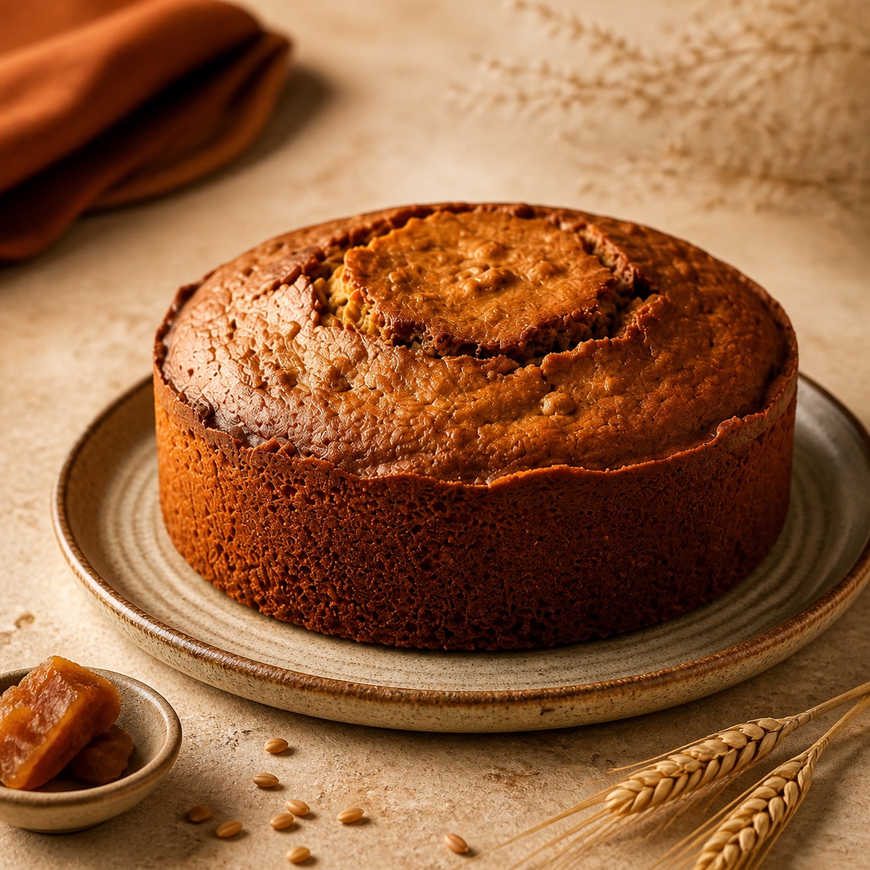 Whole Wheat Jaggery Cake